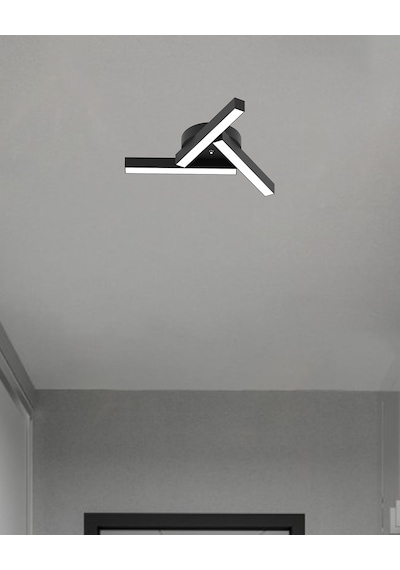 Mirador Siyah Kasa, Sarı Işık Modern Plafonyer Led Avize Siyah