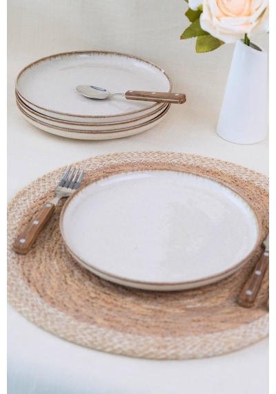 Kütahya Porselen Moderna Pasta Takımı Tarçın 4 Parça 21cm Mod21dus4730p02 Bej