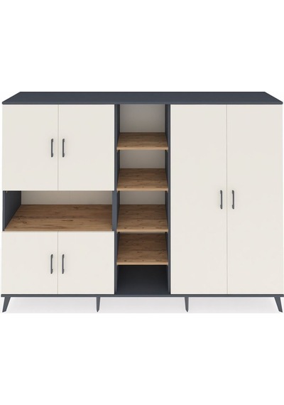 Hyperion Dolap 13 Raflı 6 Kapaklı 220x44x163 Antrasit-aytaşı/çam Antrasit-aytaşı/çam Hyperion Dolap 13 Raflı 6 Kapaklı 220x44x163 Antrasit-aytaşı/çam Antrasit-aytaşı/çam