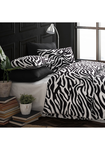 Coté Blanc Zebra %100 Pamuk Battal Boy Nevresim Takımı Zebra