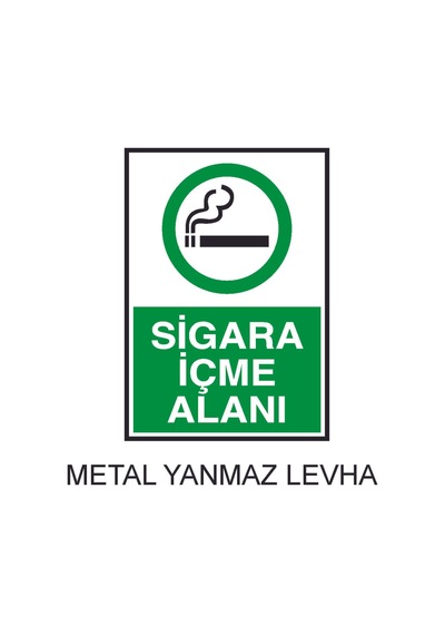 Sigara İçme Alanı Metal Uyarı Levhası