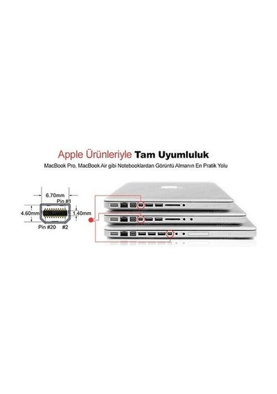 Thunderbolt to HDMI & Mini Displayport Hdmi Apple Uyumlu MacBook TV LCD