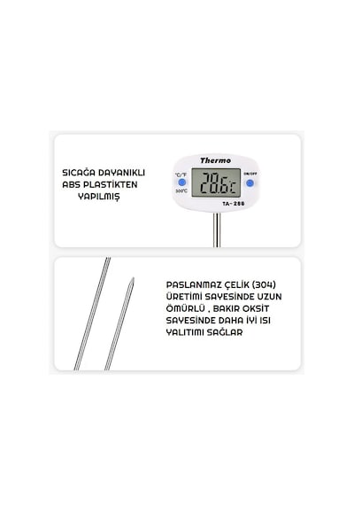 Thermo TA-288 Oynar Başlıklı Dijital Mutfak Gıda Termometresi Thermo TA-288 Oynar Başlıklı Dijital Mutfak Gıda Termometresi