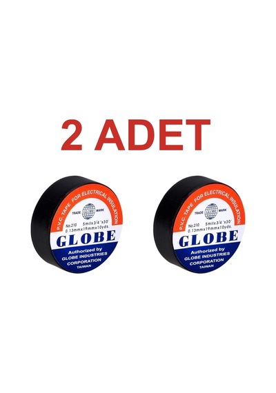 Globe Elektrik Bandı 2 Adet Siyah Renk İzole Elektrik Bandı Rodevino