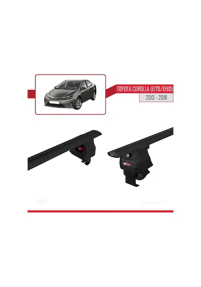 Toyota Corolla 2012-2018 Arası İle Uyumlu Ace-4 Ara Atkı Tavan Barı Siyah