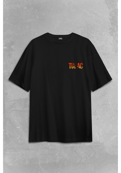 Tupac 2pac Shakur Rap Music West Coast 90s Rap Sırt Ön Baskılı Oversize Tişört Unisex T-shirt 001