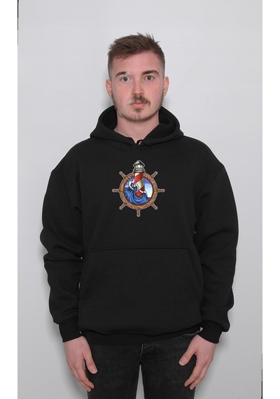 Dümen Deniz Feneri Kaptan Captain Sweatshirt Unisex Kapüşonlu Hoodie 001