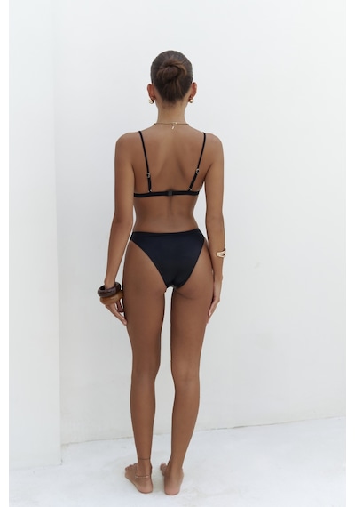 Mai Collection Mai Studios Co. Bintang Düz Kesim Siyah Bikini Altı Siyah