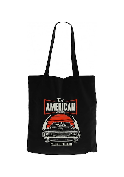 Amerikan Muscle Car Siyah Kanvas Bez Çanta