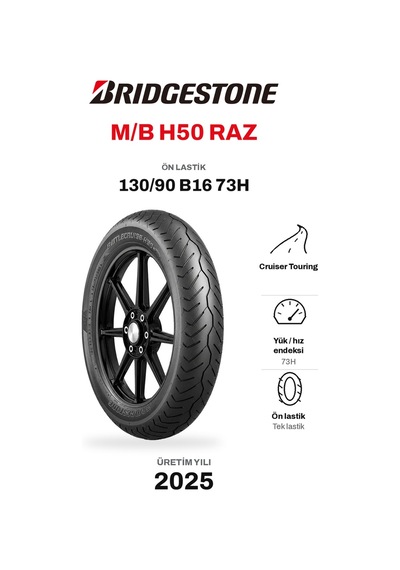 Bridgestone M/b H50 Raz 130/90 B16 73h Ön Motosiklet Lastiği