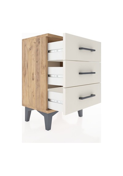 Arges Komodin 3 Çekmeceli 44x30x64 Çam-aytaşı Çam