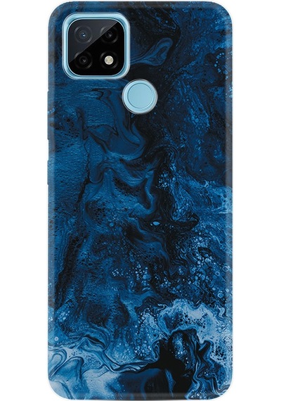 Realme C11 Kılıf Silikon Blue Zigzag 1687