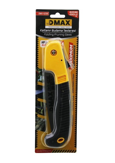 Dmax Dmx-4236 Katlanır Kurt Dişi Budama Testeresi Kilitli Testere:18cm+kauçuk Kaplamalı Pls.sap:20cm 39cm 12x6- 12'li Paket
