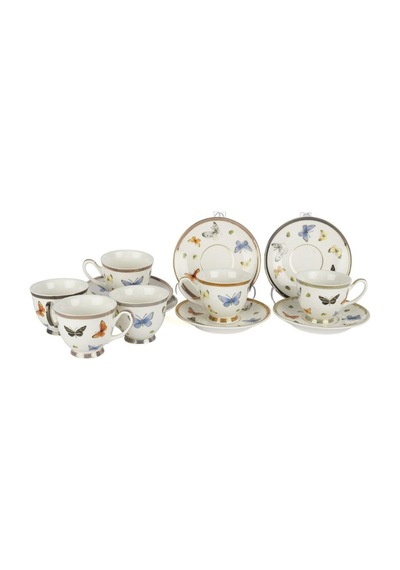 Mikasa Moor Butterfly 6lı Kahve Fincan Seti Beyaz