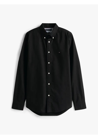 Tommy Hilfiger Solıd Herıtage Oxford Rf Shırt Erkek Siyah Uk Gömlek - Mw0mw35774