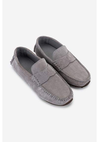 Valmenti Erkek Hakiki Deri Gri Loafer Ayakkabı 1202 500-118 Erk Ayk Y26 Grı Suet