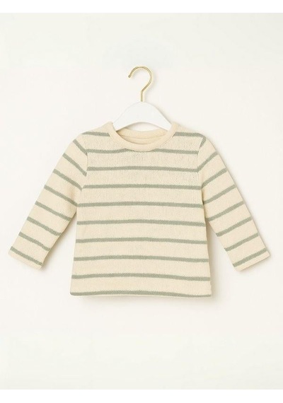 Nanica Kids Erkek Çocuk Çizgili Örme Uzun Kol T-shirt-15732 YESIL