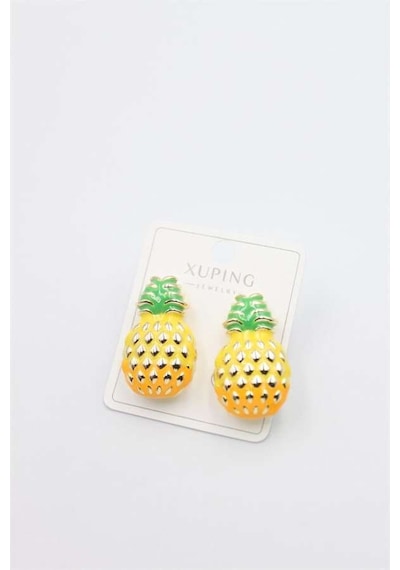 Mineli Ananas Küpe - Altın Renk: Altın