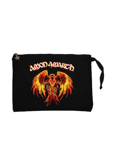 Amon Amarth Phoneix Siyah Clutch Astarlı Cüzdan / El Çantası Siyah