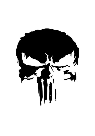 Alevli Punisher Duvar Dekor Sticker 40 X 48 Cm