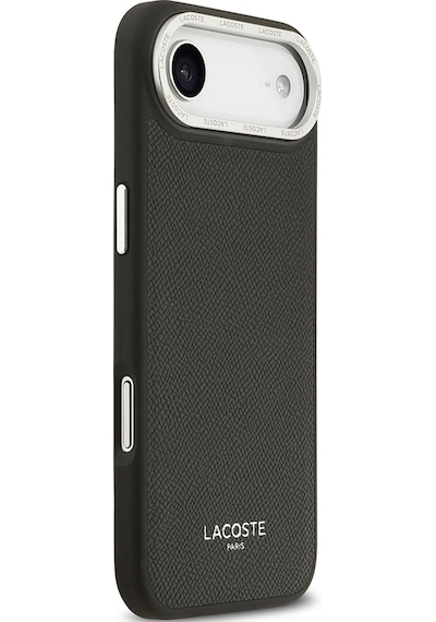 Apple Uyumlu iPhone 17 Air Kılıf Lacoste Lisanslı M-safeli Champs Elysees Pu Deri Tasarımlı Kapak Siyah Siyah
