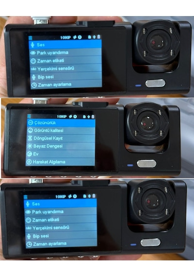 Pro Cc33 1080p Full Hd Araç Içi Kamera Ön Arka Ve Iç Kayıt 3 Kamera Gece Görüşlü G Sensör Geniş Açı