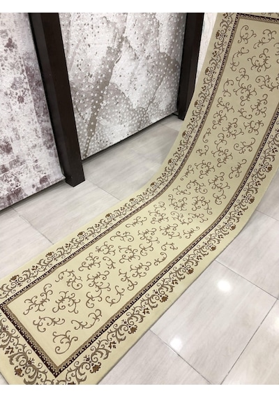 Saray Halı Tifanny 10541 Krem-2 80X300 Kahve Krem Yolluk 3 Metre