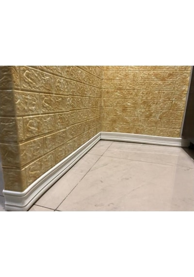 Beyaz 8Cm X 235Cm 4 Adet Yapışkanlı Çıta Çerçeve Esnek Süpürgelik (546803639)