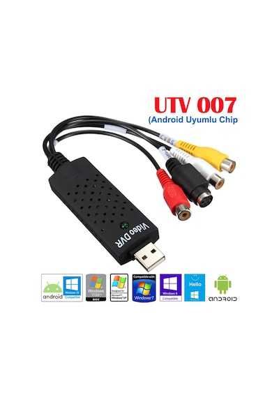 Android Uyumlu UTV007 Chip VHS Hi8 Mini DV  Video DVR Kayıt Kartı