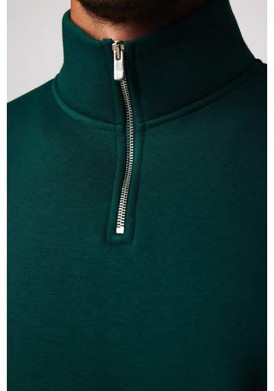Tudors Pamuklu Dik Yaka Fermuarlı Haki Unisex Sweatshirt-29037-haki Haki Tudors Pamuklu Dik Yaka Fermuarlı Haki Unisex Sweatshirt-29037-haki Haki