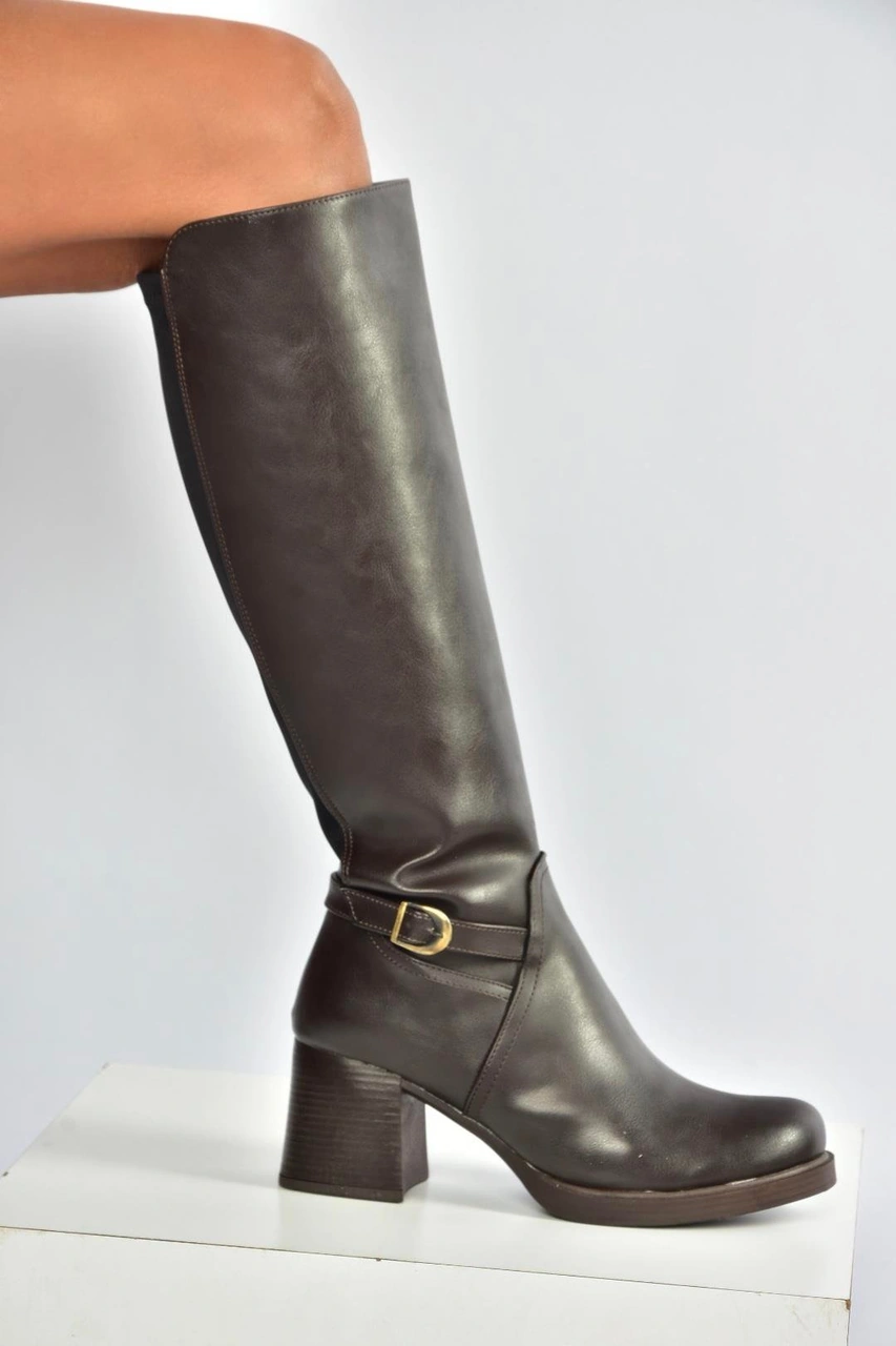 Fox Shoes V312310209 Kahverengi Kalın Topuklu Kadın Çizme Kahverengi-suni Deri Fox Shoes V312310209 Kahverengi Kalın Topuklu Kadın Çizme Kahverengi-suni Deri