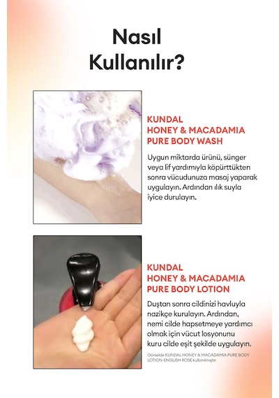 Nemlendirici Vücut Bakım Seti Kundal Honey&macadamia Pure Body Wash+lotion Pink Grapefruit Edition