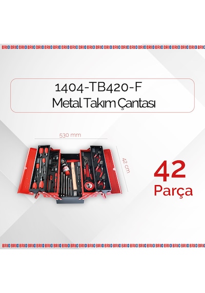 Brio Takım Çantası Dolu 5 Gözlü 420 Mm Kırmızı