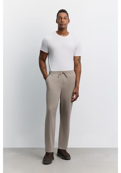 Avva Erkek Vizon Beli Lastikli Bağcıklı Kolay Ütülenen Relaxed Fit Jogger Pantolon A62y3041