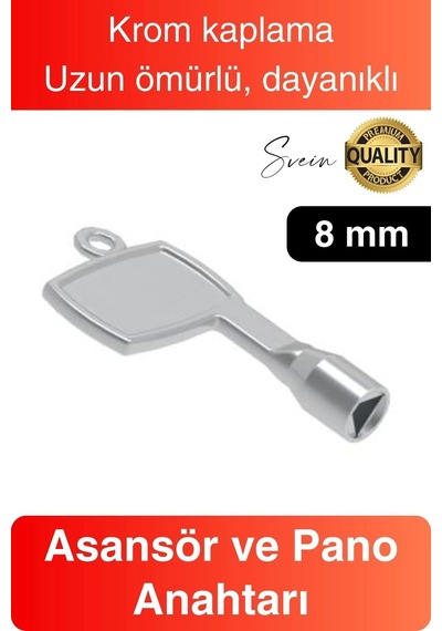 8 Mm Asansör Pano Anahtarı Krom Kaplama Kapı Açma Dayanıklı Kolay Pratik Uyumlu Standart Kırılmaz