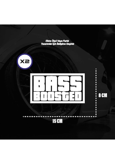 Bass Boosted Motosiklet Araba Laptop Sticker Yapışkanlı Folyo Beyaz