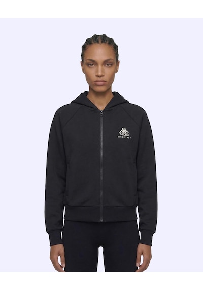 Kappa Milas Full Zip Kadın Siyah Regular Fermuarlı Eşofman Üstü