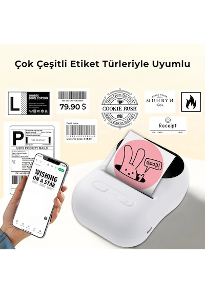 İdragon Taşınabilir Termal Barkod Ve Etiket Yazıcı - Android Ve Apple iOS Uyumlu