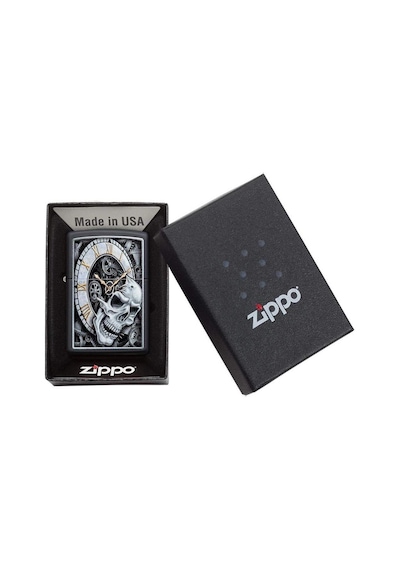 Zippo Çakmak 29854 Skull Clock Design