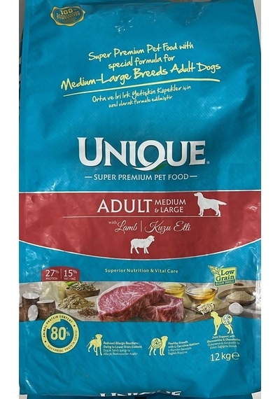 8596 Unique Adult Medium&large With Lamb 12kg