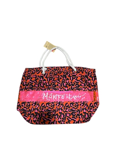 Monte Lui 1011 Plaj Çantası Pembe Leopar Desenli Çok Renkli