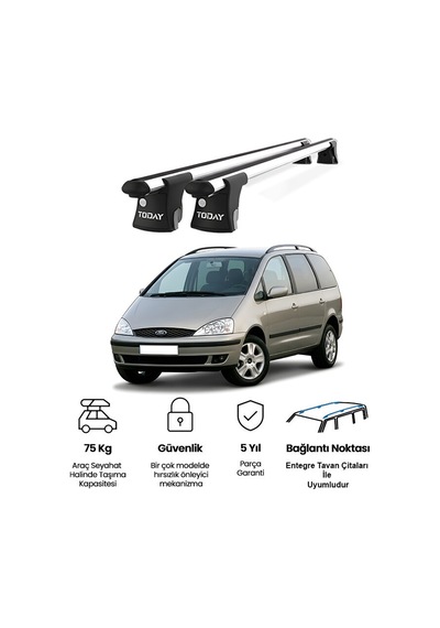 Trio-ı Ford Galaxy 2001-2005 Uyumlu Kilitli Ara Atkı 135cm Port Bagaj Tavan Barı