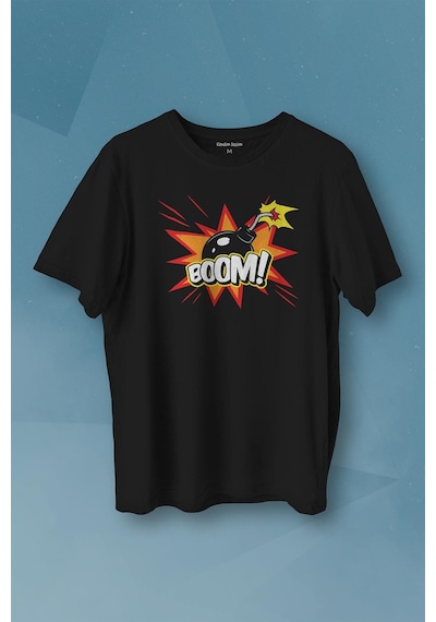 Boom Bomba Eğlenceli Funny El Bombası Baskılı Tişört Unisex T-shirt 001