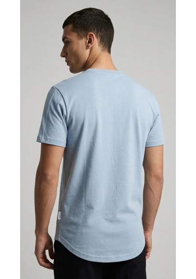Plus Scorpion Erkek Slim Fit Basic Tişört Esnek, Terletmeyen Pike Dokulu Kumaş Mavi