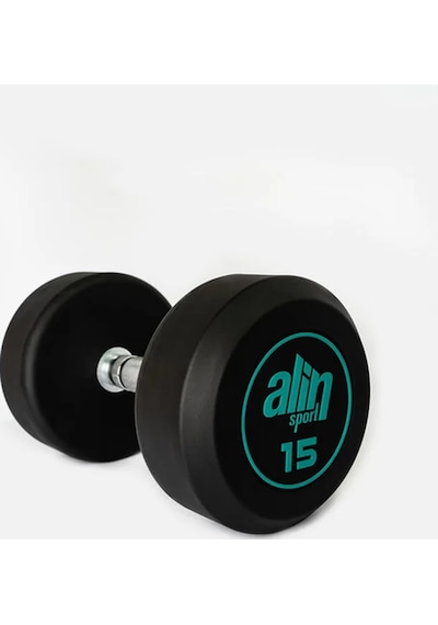 Alin Sport 15 Kg Kauçuk Kaplı Profesyonel Olimpik Dumbbell Dambıl -yeşil