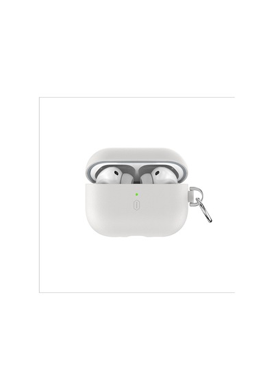 Apple Uyumlu AirPods Pro 3 Wiwu Hc-201 Parmak İzi Bırakmayan Deri Kılıf Bej Bej