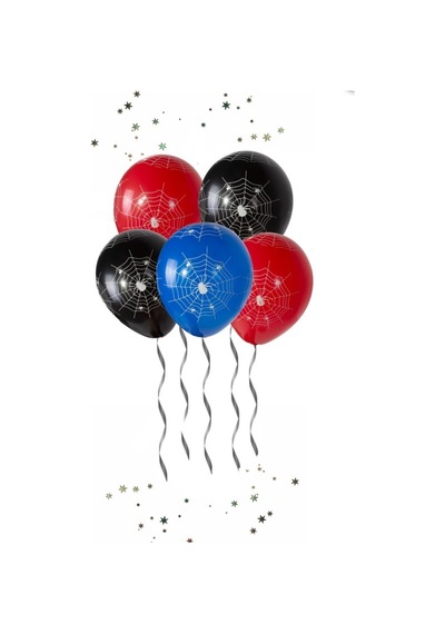 Örümcek Ağ Baskılı Balon 10 Adet Renkli