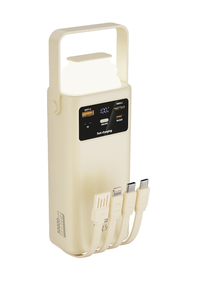 Acl Pw-112 22.5w Outdoor Hızlı Şarj Powerbank Beyaz 30.000mah Kapasite, Çoklu Usb Çıkış, Dahili Ka Krem