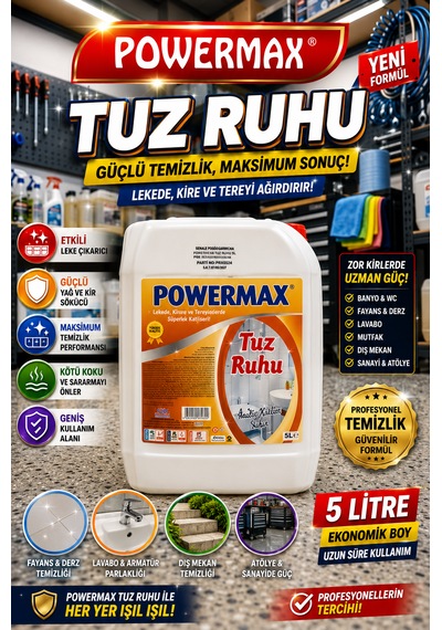 Powermax Tuz Ruhu 5l Profesyonel Kullanıma Uygun Temizlik Ürünü Tekli