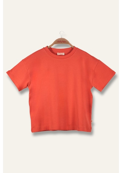 Zeyland Unisex Çocuk Oversıze T-shirt - Coral Turuncu